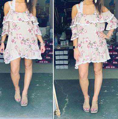 TAMRA floral straps lace dress