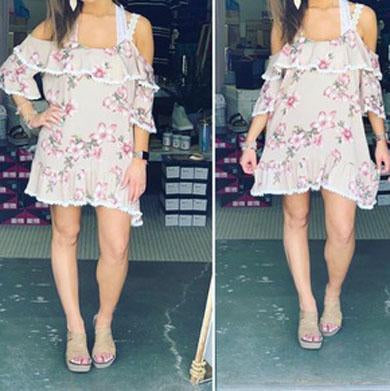 TAMRA floral straps lace dress
