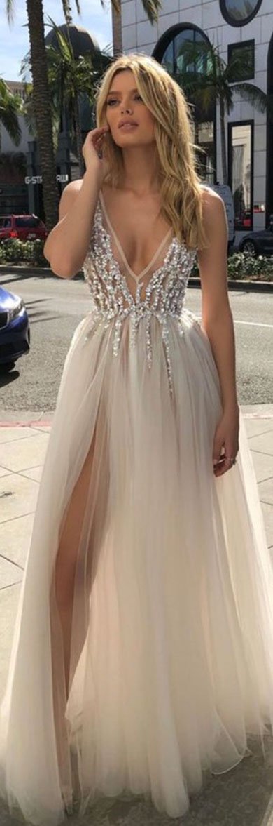 LYNDA crystal prom dress