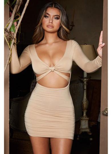 DOMINIQUE tie bodycon dress