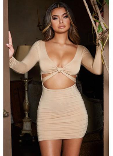 DOMINIQUE tie bodycon dress