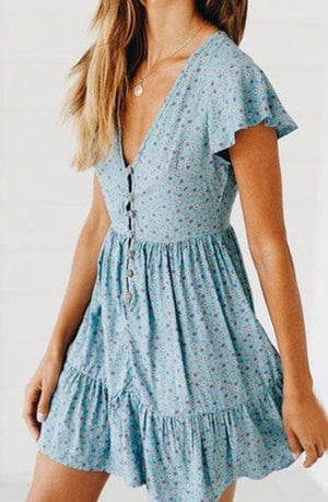 AISHA button boho dress