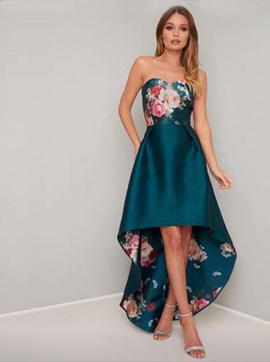 REYNA strapless floral dress