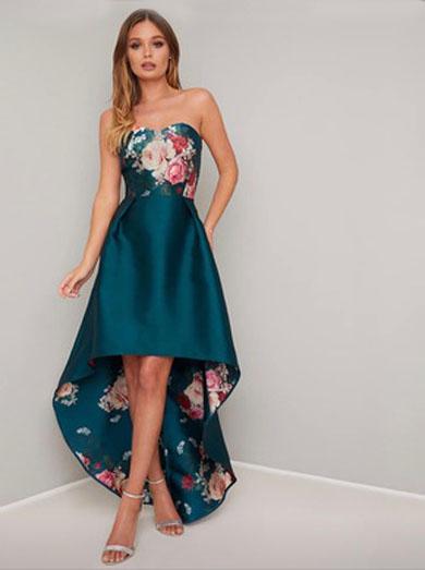 REYNA strapless floral dress