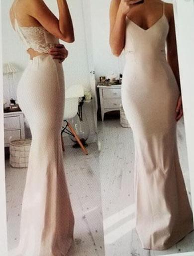 VONDA v neck prom dress