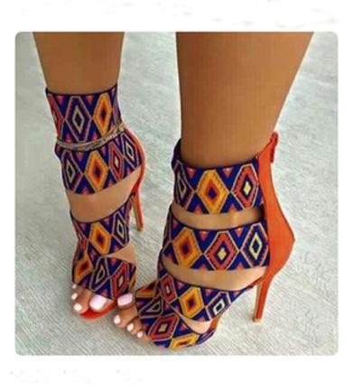 Orange paterns heels