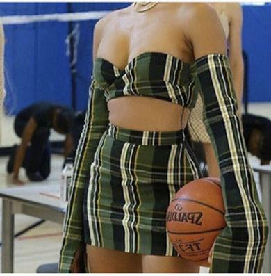 ERIKA plaid two piece dress