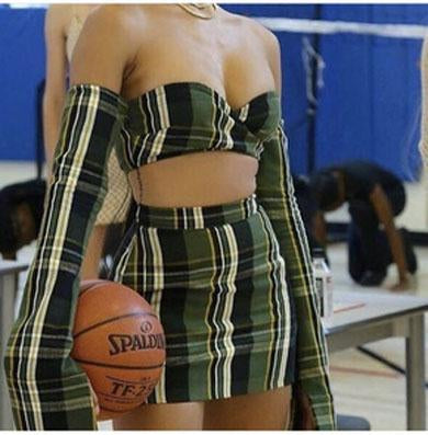 ERIKA plaid two piece dress