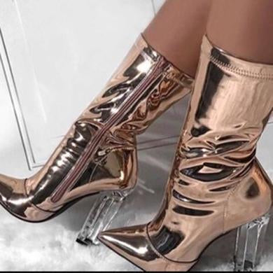 cute shiny gold heels