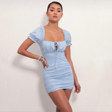 JUNE ruched lace dress