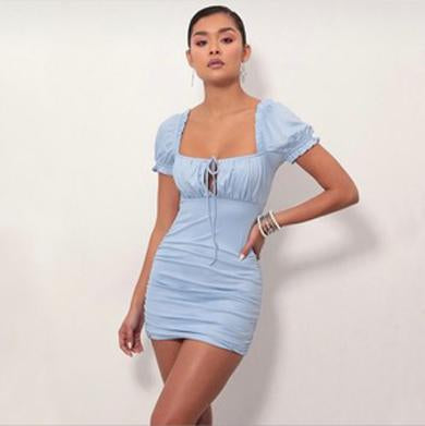 JUNE ruched lace dress