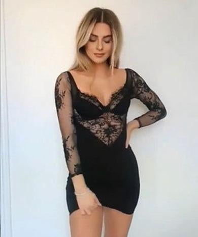 CLAUDINE bodycon lace dress