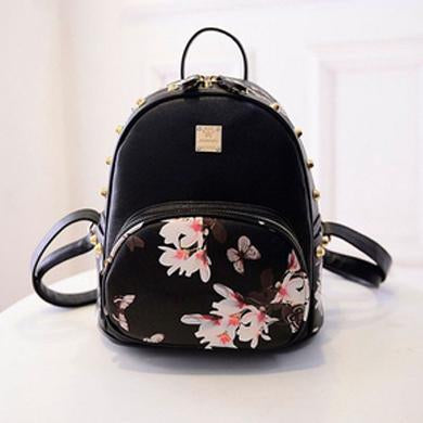 Flower Black Backpacks.