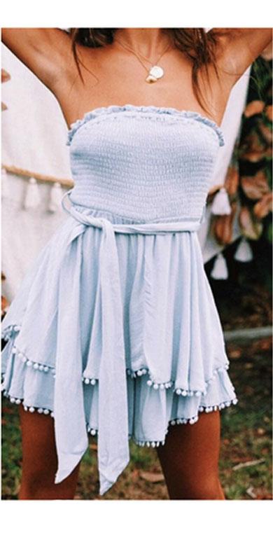 GOLDIE strapless ruffle bow dress