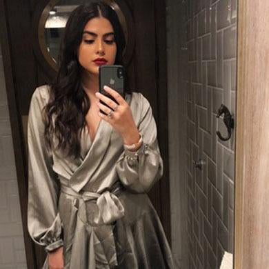 NANNIE bow tie satin dress