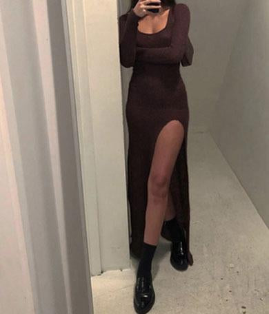 TESSA slit maxi dress