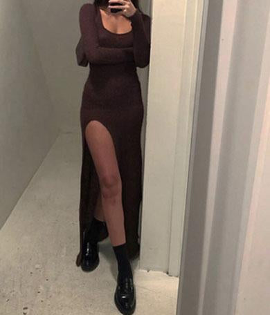 TESSA slit maxi dress