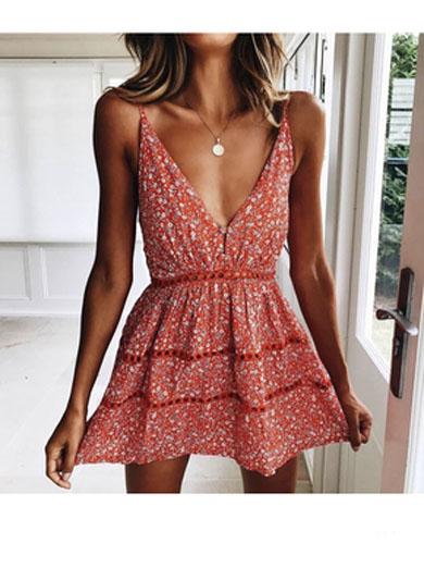 CAREY v neck lace Dress