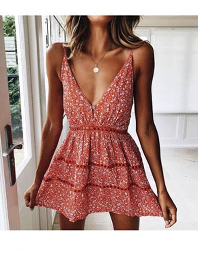 CAREY v neck lace Dress