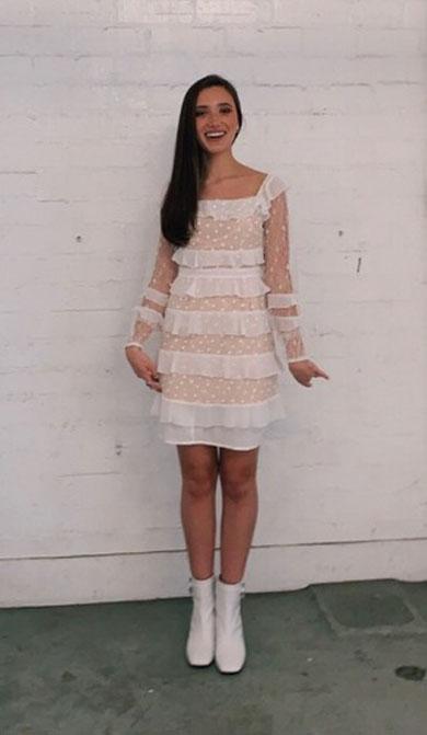 MADGE polka dot mesh dress