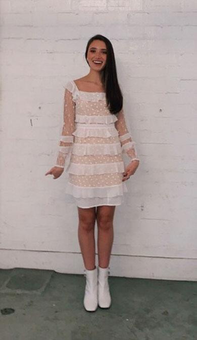 MADGE polka dot mesh dress