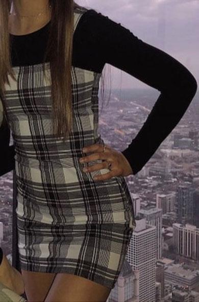 MALINDA plaid bodycon dress