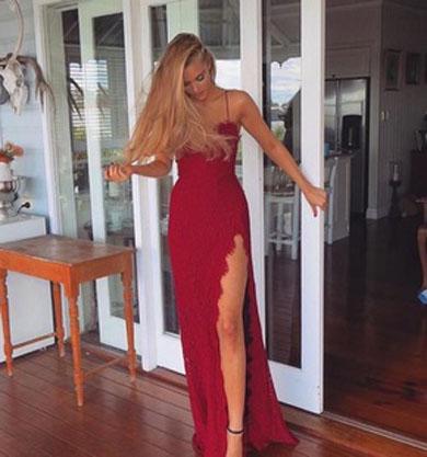 SHARLENE split long prom dress