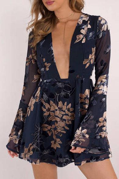 GLENDA long sleeve floral dress