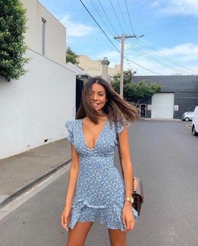 CLARE v neck short dress