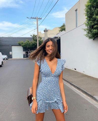 CLARE v neck short dress