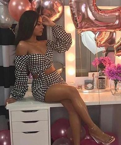 MARGERY plaid two piece dress