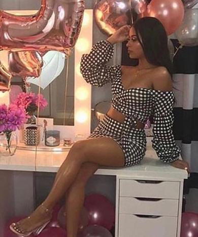 MARGERY plaid two piece dress