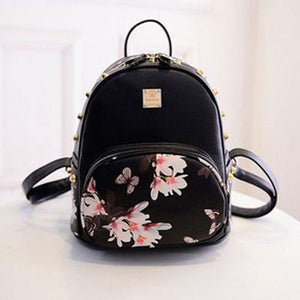 Flower Black Backpacks.