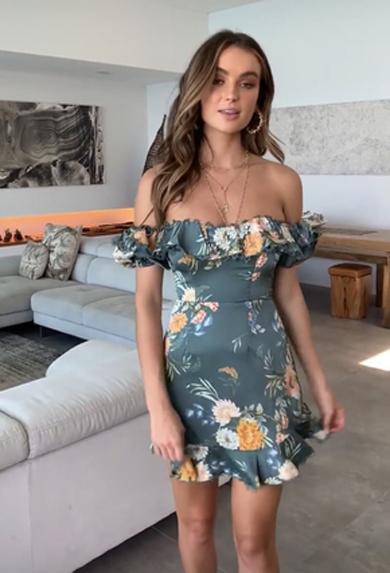 CALLIE off shoulder flower dress