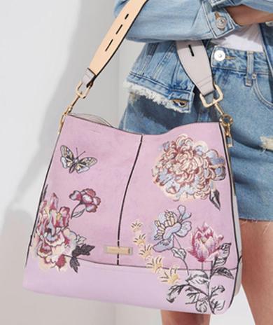 Lovely Pink embroidered hand bag
