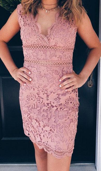 KARINA sleeveless lace dress