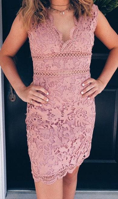 KARINA sleeveless lace dress