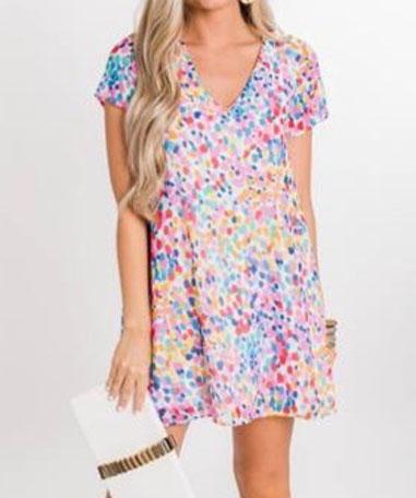 TISHA short colored dress