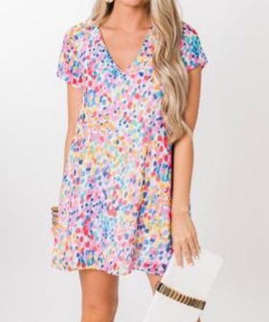 TISHA short colored dress