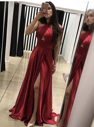 KAYLA backless halter prom dress