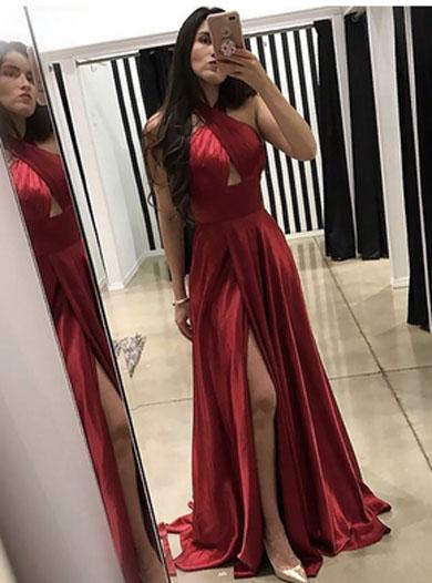KAYLA backless halter prom dress