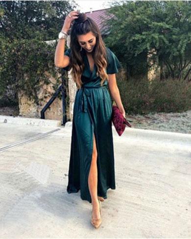 BEVERLEY split short sleeve dress