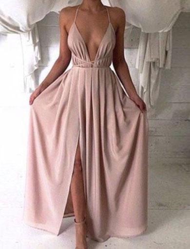 GEORGETTE party split satin dress