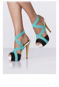 cute strap pattern heels