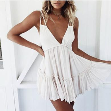 LAURIE backless ruffle dress