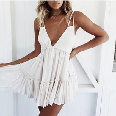 LAURIE backless ruffle dress