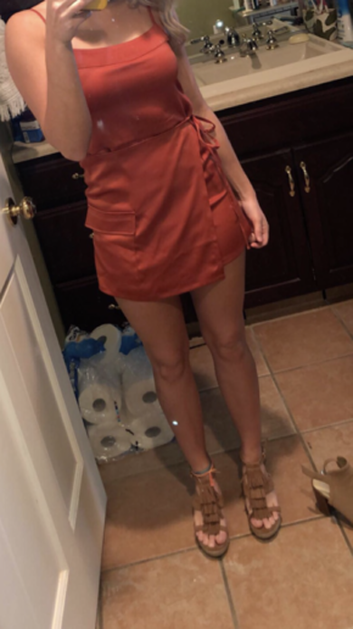 EVE spaghetti strap satin dress