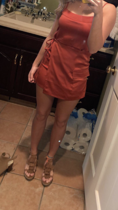 EVE spaghetti strap satin dress