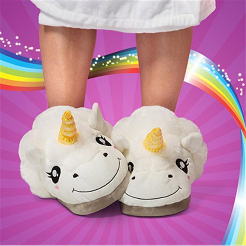 The  Indoor Plush Unicorn Slippers