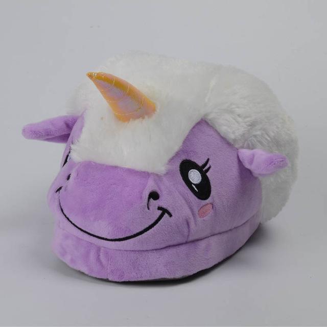 The  Indoor Plush Unicorn Slippers
